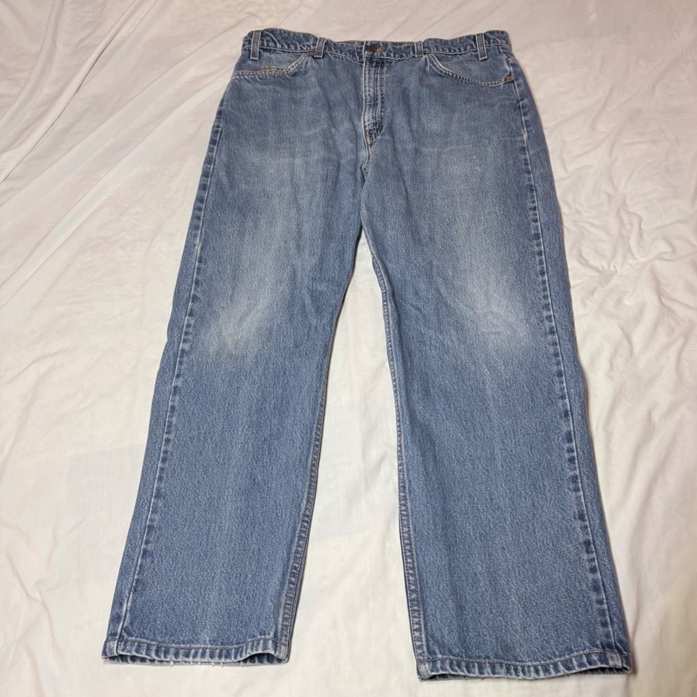 Vintage Levis 505 Orange Tab Jeans Mens 40x30 Light Wash Straight Leg 0497 Blue